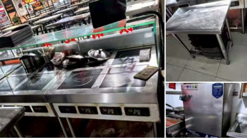 北京地区处理美食城饭店用具、八眼电磁炉、带蒸饭柜、电磁炉、蒸饭柜、冰箱柜、货架子等