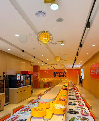 青岛地区店铺处理火锅桌椅、空调、冰箱等叁喜秋自助旋转小火锅店整体设备