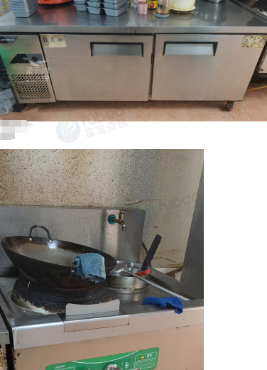 莆田地区处理蒸饭机、冰柜2米*80厘米、保温台、3台操作台、猛火灶
