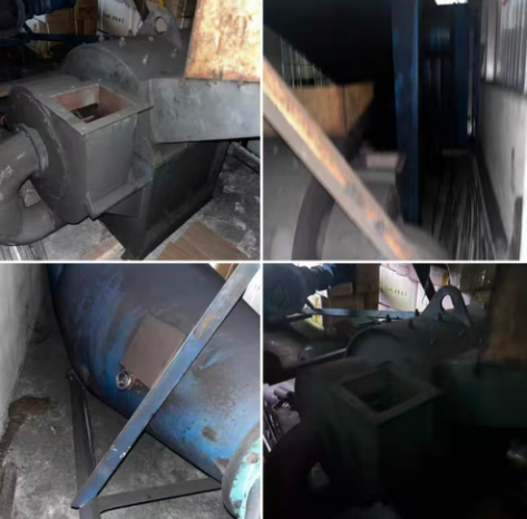 抚州地区工厂处理大型木炭粉碎机加除尘整套、大型卧式碳化炉2个