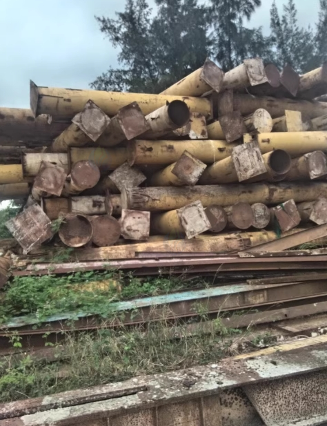 琼海地区处理工程剩下的盘扣支架、14号工字钢管桩、450大梁等