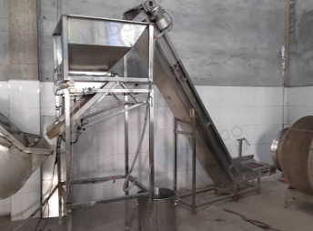 聊城地区个人处理五香花生热风炉 600公斤油炸花生全自动生产线