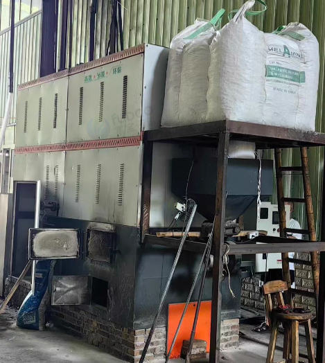 柳州地区工厂处理瑞达机械热多层热压机、40万大卡生物质模温机锅炉1台