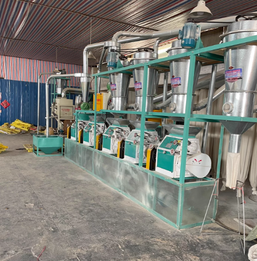 济宁地区工厂处理5组面粉机+清粮机+洗麦机一套