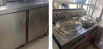 厦门地区处理桌子带凳子、不锈钢冰箱、煮面炉