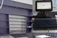 深圳地区店铺处理收银台、收银机、货架