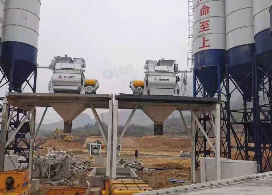 安庆地区工厂处理双线120混凝土拌合站