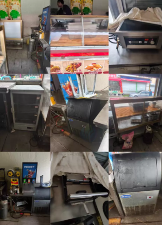 青岛市地区处理煮面炉不锈钢 热饮机 饮料机 可乐机 气罐 制冰机 汉堡机 全自动封口机等