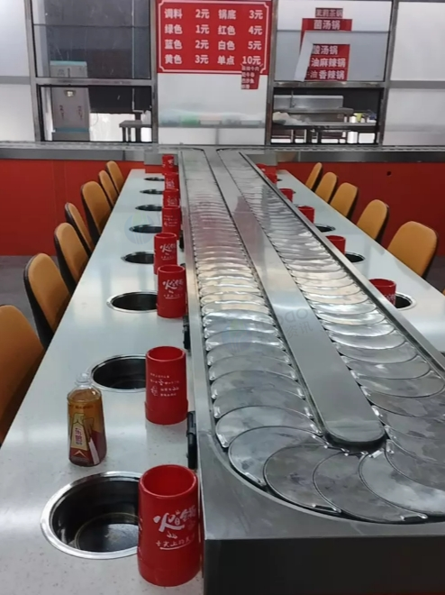 南昌市地区处理旋转小火锅设备带椅子+电磁炉+锅全套