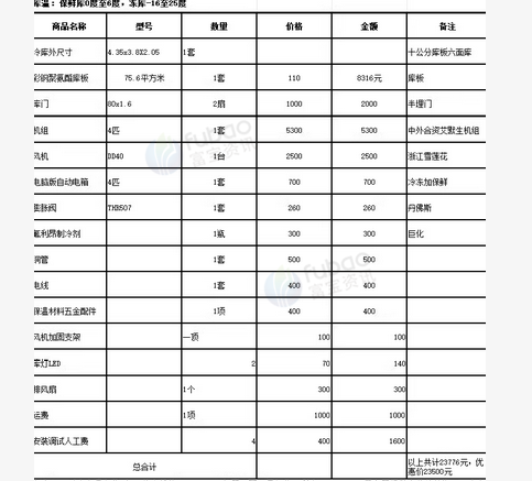 九江市地区处理冷库