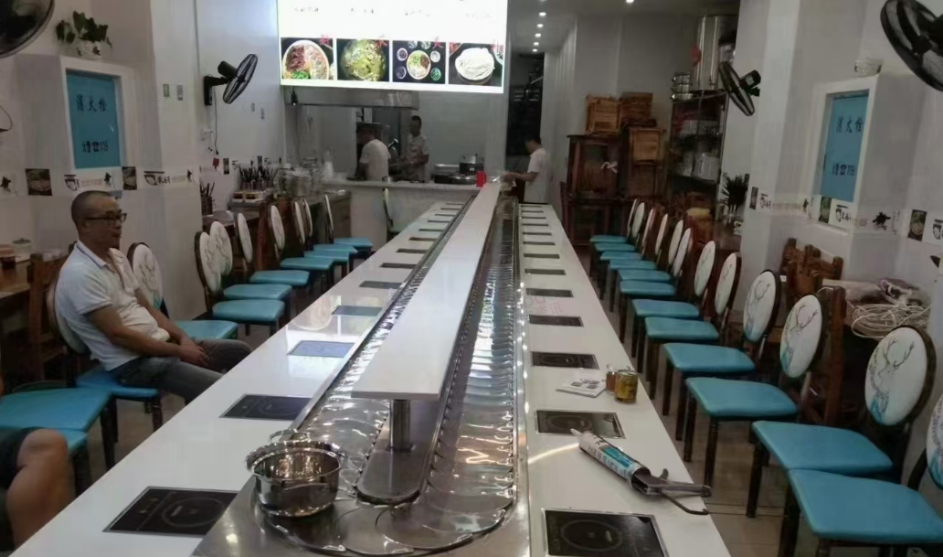 延边地区店铺处理旋转小火锅设备