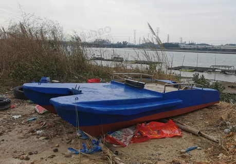 钦州市地区处理玻璃钢白泡长轴双体船