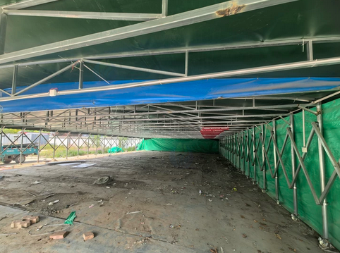 济南市地区处理菜鸟驿站货架、推拉雨棚等