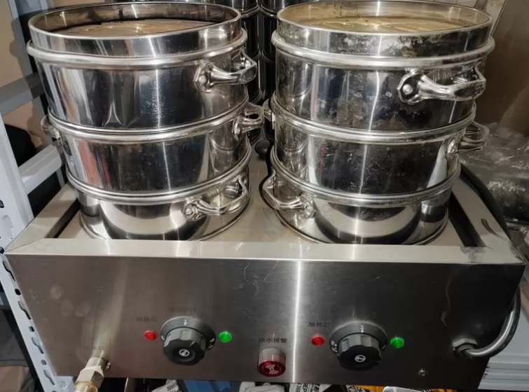 西安市地区处理商用台式电热蒸包炉、蒸包子机全套蒸笼