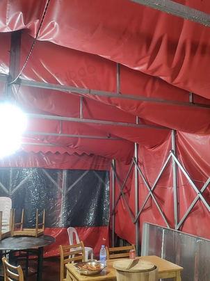 莆田市地区处理红色推拉钢管帐篷