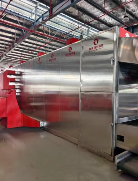 安顺市地区处理首创蒸汽加热28米网带烘干机带宽3米6层网带