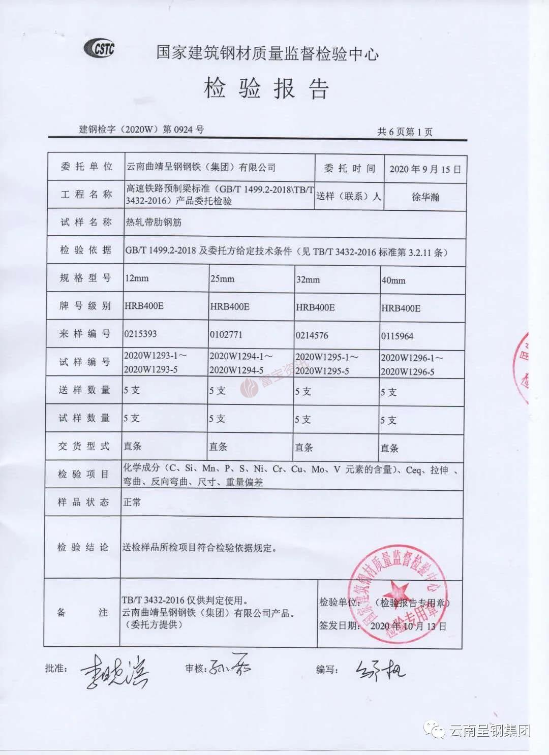 云南呈钢集团高速铁路专用热轧带肋钢筋自主研发成功